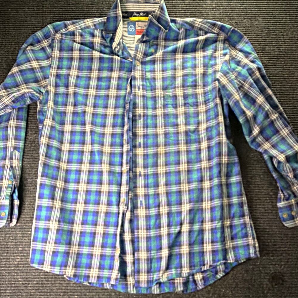 Wrangler George Strait Men’s M Plaid Western Cowboy Button Up Shirt Long Sleeve